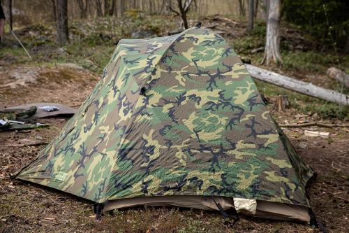 US Two-person Tent, Woodland, surplus. 