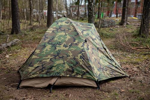 US Two-person Tent, Woodland, surplus.