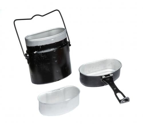 Swiss Three Piece Mess Kit, Aluminum, Surplus.