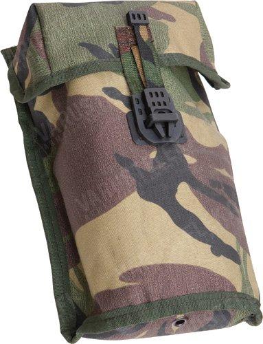 Dutch 1Q Canteen with Cup and DPM Camouflage Pouch, Surplus. A lidded pouch is available in a MOLLE-style.