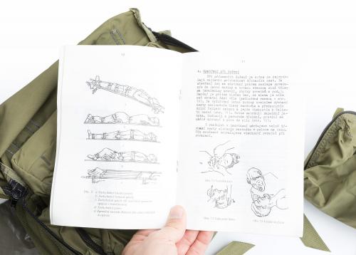 Czechoslovakian ZBP M80 Medical Bag, with contents, no drugs, Surplus. Some of these bags have this awesome booklet. Not all of them come with this but sometimes it is worth gambling a bit.