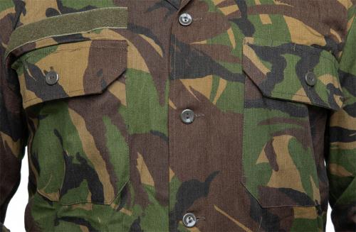 Dutch M65 Field Shirt, DPM, Surplus. The field shirt has two breast pockets a spot for the name tag on the right.