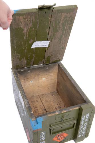 Danish M58 Wooden Box, Surplus. You can e.g. fit 12 cans of beer in here.