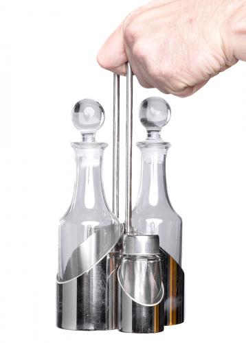 Italian Two-Man Olive Oil, Balsamico and Salt & Pepper Set, Surplus.