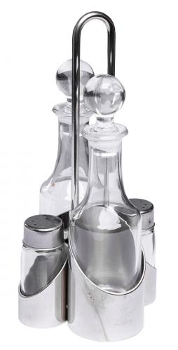 Italian Two-Man Olive Oil, Balsamico and Salt & Pepper Set, Surplus Italian Two-Man Olive Oil, Balsamico and Salt & Pepper Set, Surplus