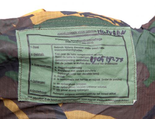 Dutch Rain Poncho, DPM, Surplus.