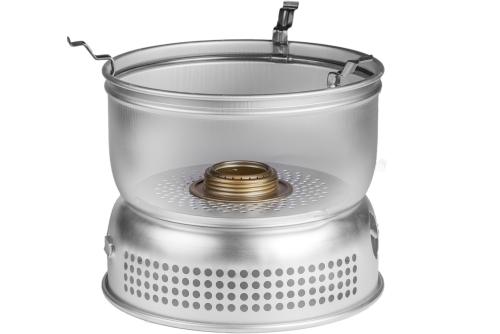 Trangia 25-3 UL Camping Stove. The included windscreen makes sure that the flame won't flicker here and there.