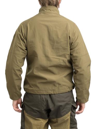 Dutch Softshell Jacket, Surplus. The model in the picture is 175 cm (5’9”) tall, with a 98 cm (38.6”) chest and ja 86 cm (33.9”) waist. He is wearing a size Medium jacket.