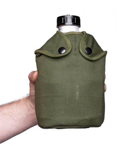 French M47 Canteen with Cup and Pouch, Surplus, New.