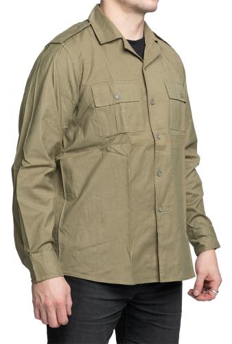 Romanian Service Shirt, with Open Collar, Olive Drab, Surplus.