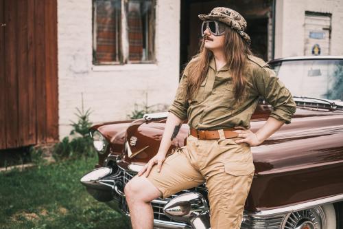 Romanian Service Shirt, with Open Collar, Olive Drab, Surplus. 