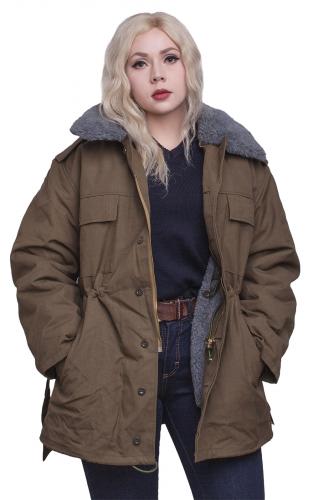 Czech parka with liner, olive green, surplus.