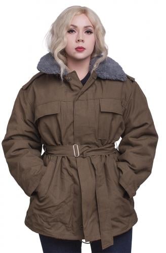 Czech parka with liner, olive green, surplus. In some cases the belt has gone missing along the way. 