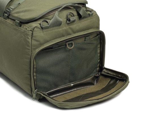 Savotta Keikka 80L Duffel Bag. Zippered head pouch for A4 / letter sized documents and organizing of smaller items.