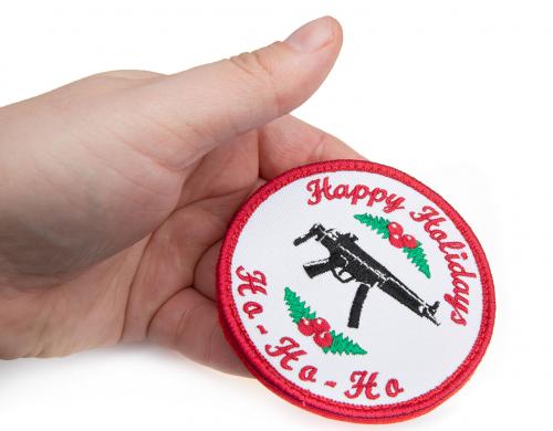 Särmä Happy Holidays Morale Patch. HO-HO-HO. It has a machine gun.