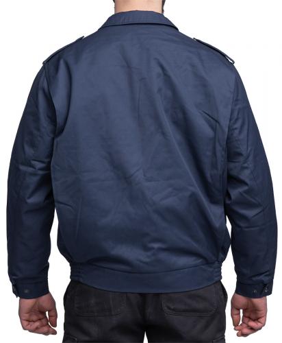 Dutch Work Jacket with Liner, Blue, Surplus. The model in the picture is 192 cm (6’3.6”) tall, with a chest of 110 cm (43.3”), and is wearing a size 54 jacket.