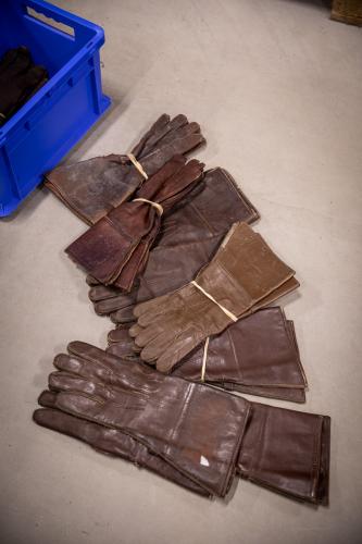 Belgian Motorcycle Gloves, Leather, Surplus. 