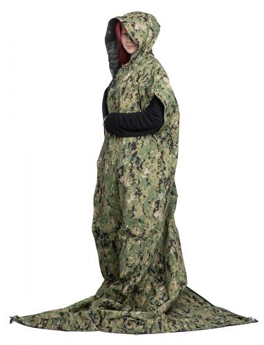 OR WallCreeper Bivy/Poncho/Shelter, AOR2, Surplus. The armholes have zippers that close the bag tightly in the bivy mode.