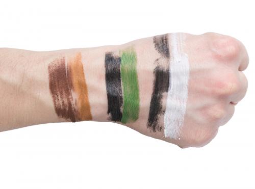 BCB Camo face paint stick. One swipe from each of the sticks.