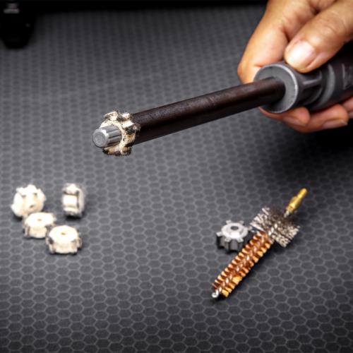Real Avid Chamber Boss, AR-15. Now this is some dedicated stuff: cleaning pads cut to shape.