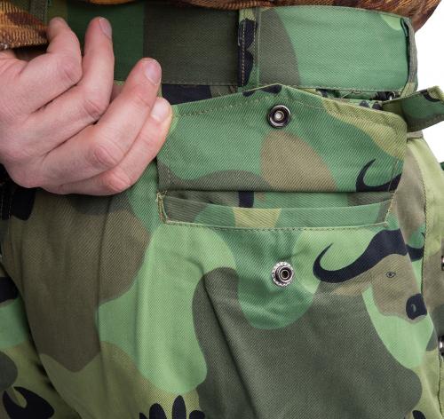Beninese Anti-Poaching Cargo Pants, Surplus. Two back pockets with snap fasteners.