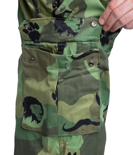 Beninese Anti-Poaching Cargo Pants, Surplus. Cargo pockets with snap fasteners.