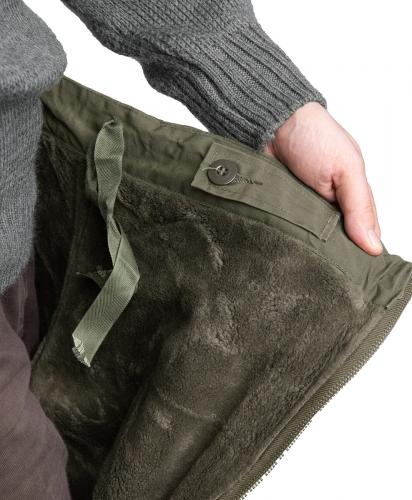 BW Winter Pants, Green, Surplus. A view inside the waist.