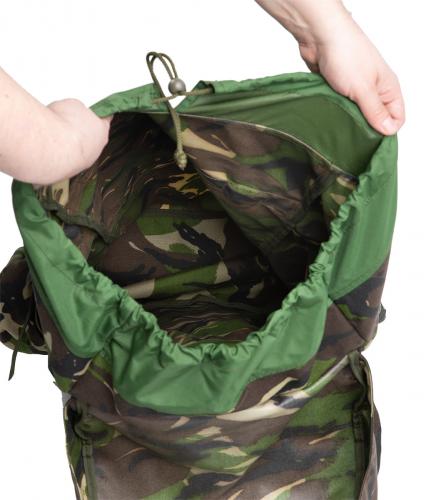 Romanian Combat Rucksack with Daypack, DPM, Unissued. The large backpack has one large main compartment that cannot be divided.