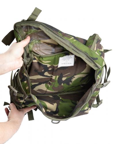 Romanian Combat Rucksack with Daypack, DPM, Surplus, Unissued. Daypack has only one compartment but carrying straps on the sides and at the top and the bottom.