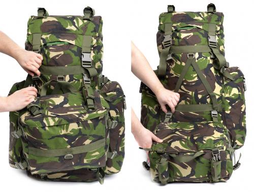 Romanian Combat Rucksack with Daypack, DPM, Unissued. The daypack can be used as a big general purpose pouch or separately.