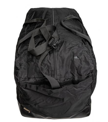 French Duffel Bag, 115 l, Black, Surplus. Shoulder strap can be hidden in velcro-pocket when it's not used