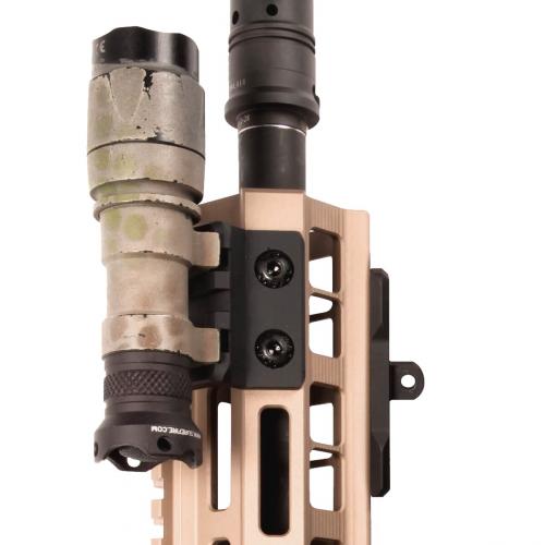 Magpul M-LOK Offset Light/Optic Mount, Aluminum. Surefire Scout weaponlights mount directly to the holes in the rail.
