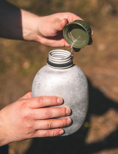 Danish M48 Canteen, Aluminum, Surplus.