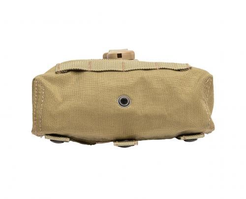 Eagle Industries MLCS MOLLE Charge Pouch w. Anti-Static Lining, Coyote Brown, Surplus. Drainage grommet in the bottom.
