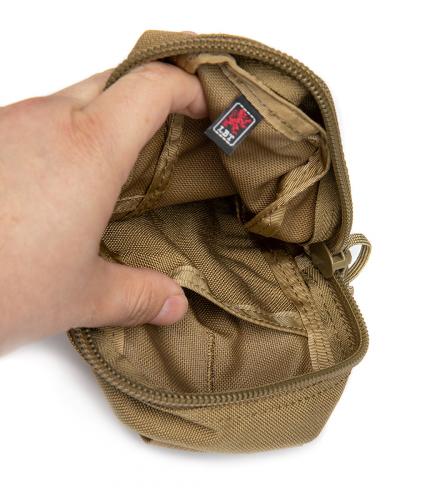 London Bridge Trading Small Utility Pouch, Surplus. Small flat pocket on the inside.