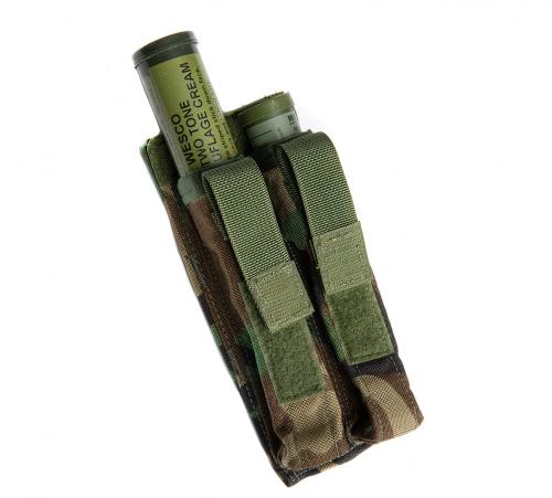 US MOLLE MP5 Double Mag Pouch, Woodland, Surplus. Suitable for various bars and tubes with a diameter of 33 mm / 1.3"