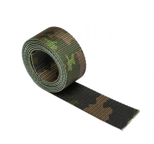 Foxa 25 mm / 1" Webbing Strap, By The Meter, M05 Woodland Camo