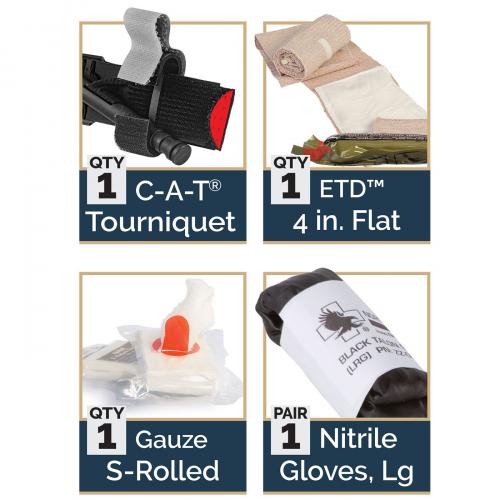 NAR IPOK First Aid Kit. Comes with four solutions to control hemorrhage situations.