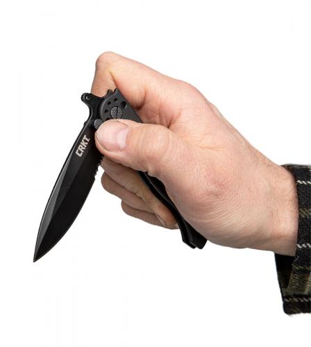 CRKT M21-10KSF Folding Knife. The knife also has a thumb stud, but it isn't as handy as the flipper.