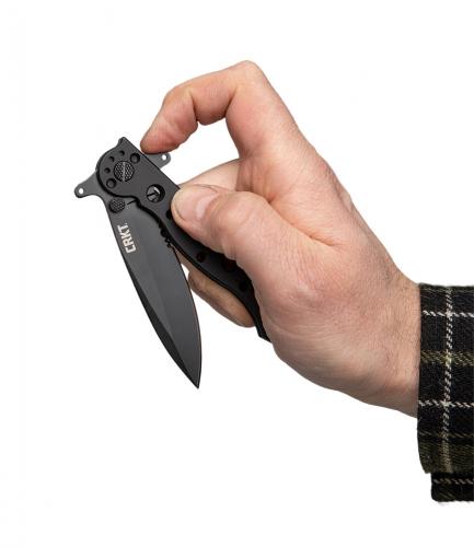 CRKT M21-10KSF Folding Knife. which is usually considered safer and sturdier than a liner lock. For quick blade deployment, there are dual Carson flippers that also function as a dual hilt, which is quite rare on folding knives.