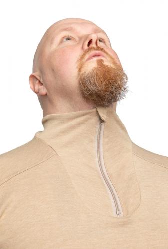 British Combat Undershirt, Thermal, FR, Desert, Surplus. Tall turtleneck with zipper.