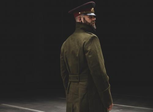 Polish Greatcoat, Green, Surplus, Unissued. Ticket inspector or general? Both work.