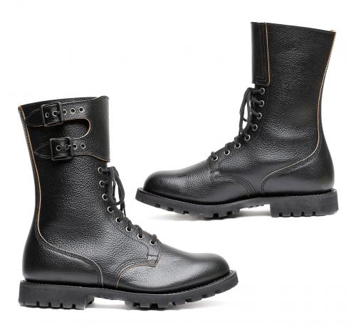 French BM65 double buckle boots, black, surplus, unissued.