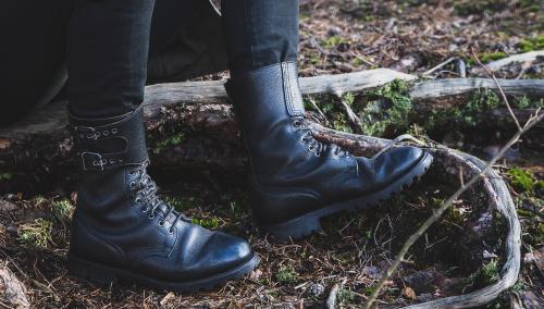 French BM65 double buckle boots, black, unissued. 