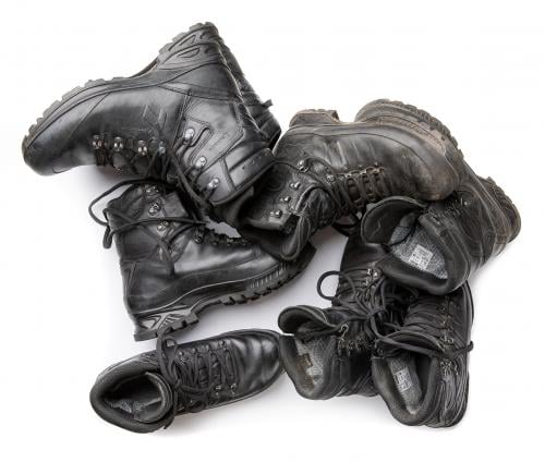 BW Meindl Combat Extreme Boots, Surplus. Here's the condition to expect. A pair of other boots snuck into the photo but they are separated in our inventory.