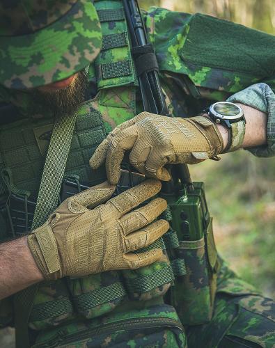 Mechanix Specialty Vent Gloves. Thin material, cleverly articulated fingers, and snug design make these very dexterous gloves.