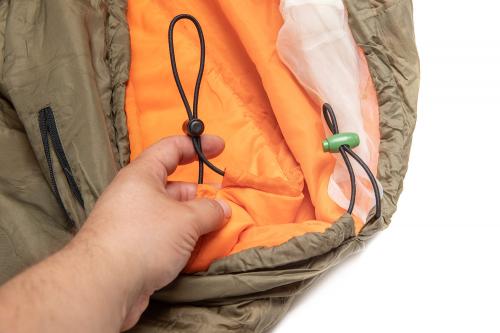 Czech Summer Sleeping Bag, Surplus. Elastic drawcords for retaining heat.