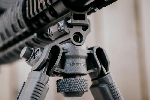 Magpul Bipod. Attached to Picatinny rail.
