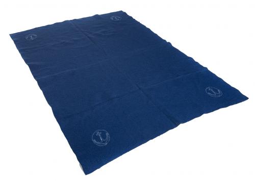 Italian Navy Wool Blanket, Blue, Surplus.