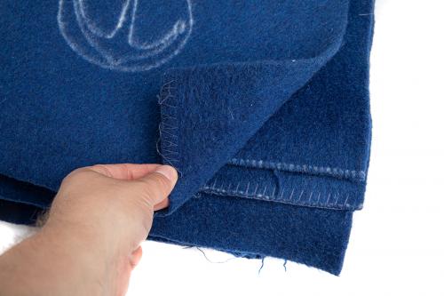 Italian Navy Wool Blanket, Blue, Surplus.